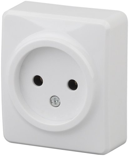 Розетка без заземления накладная Эра Эксперт 1-м. белый картинка